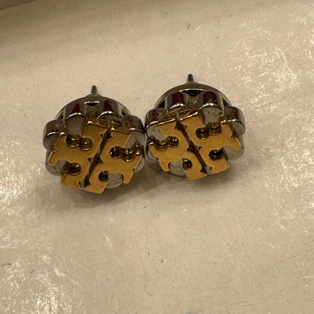 Gold and Silver Stud Earrings